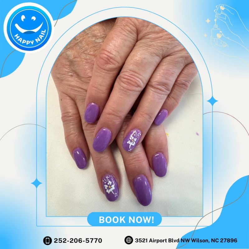 Classic manicure with natural nail polish at nail salon 27896